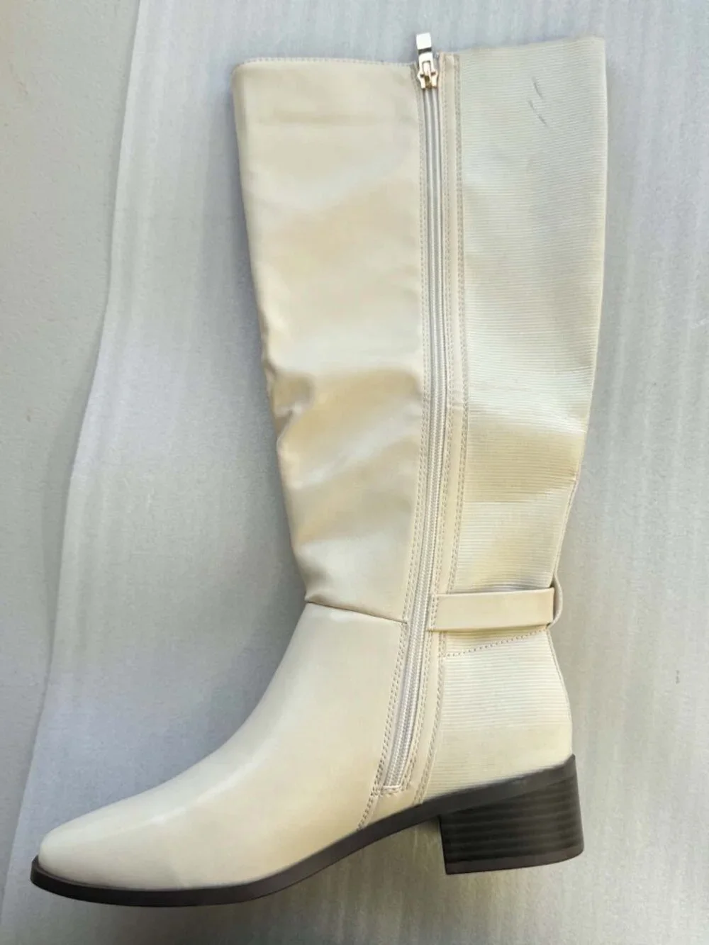 Journee Collection Londyn Wide Width Wide Calf Knee High Boots Beige 6.5 NWT